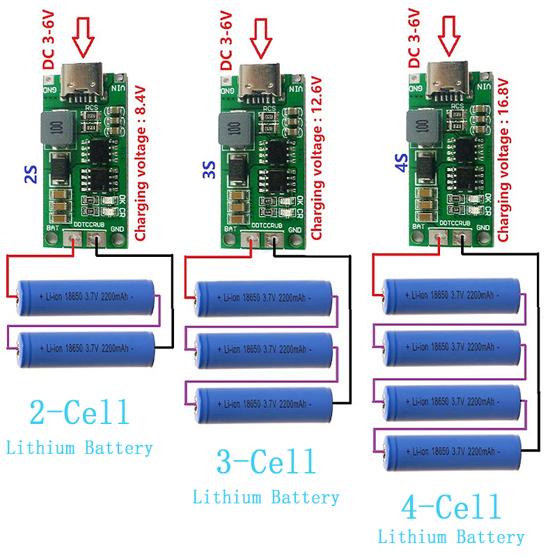 Multi-Cell 2S 3S 4S Type-C To  - Li Ion Charger Module 评论和价格