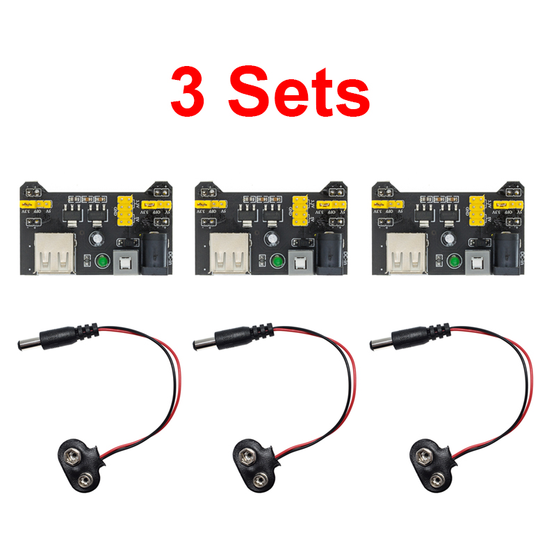 3 Sets 3.3V 5V MB102 Solderles - Breadboard 400 Point 评论和价格
