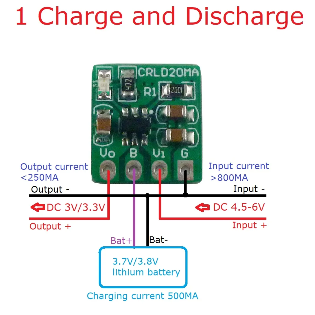 5X CRLD20MA Mini 2 in 1 3.7V 3 - Li Ion Charger Module 评论和价格